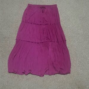 Versona Fuchsia Tiered Maxi Skirt
